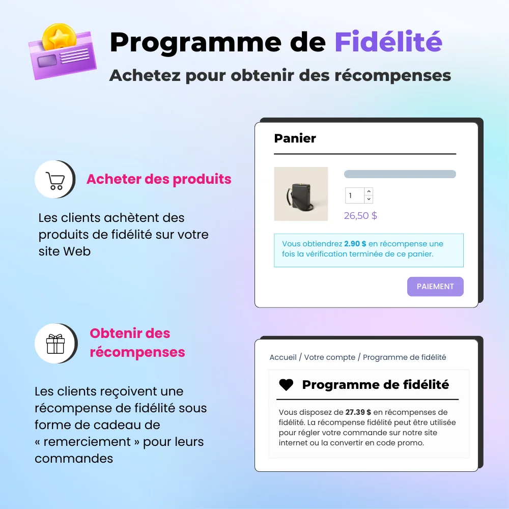 Présentation du programme de fidélité dans le module