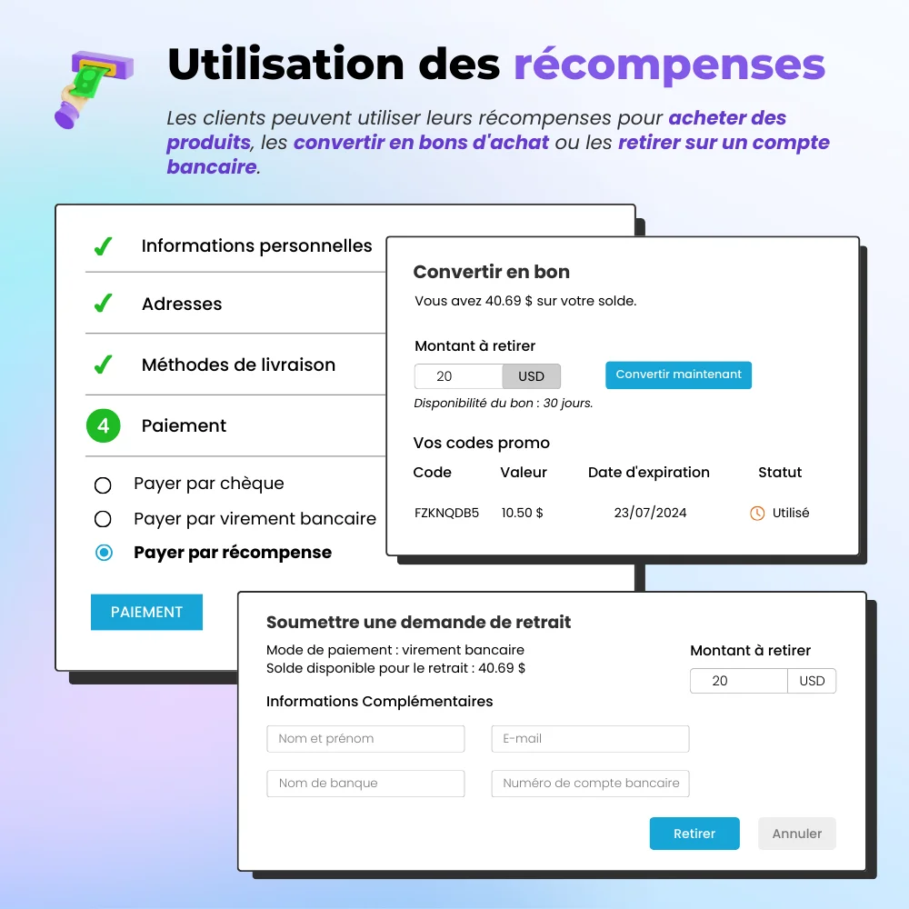 Utilisation des récompenses