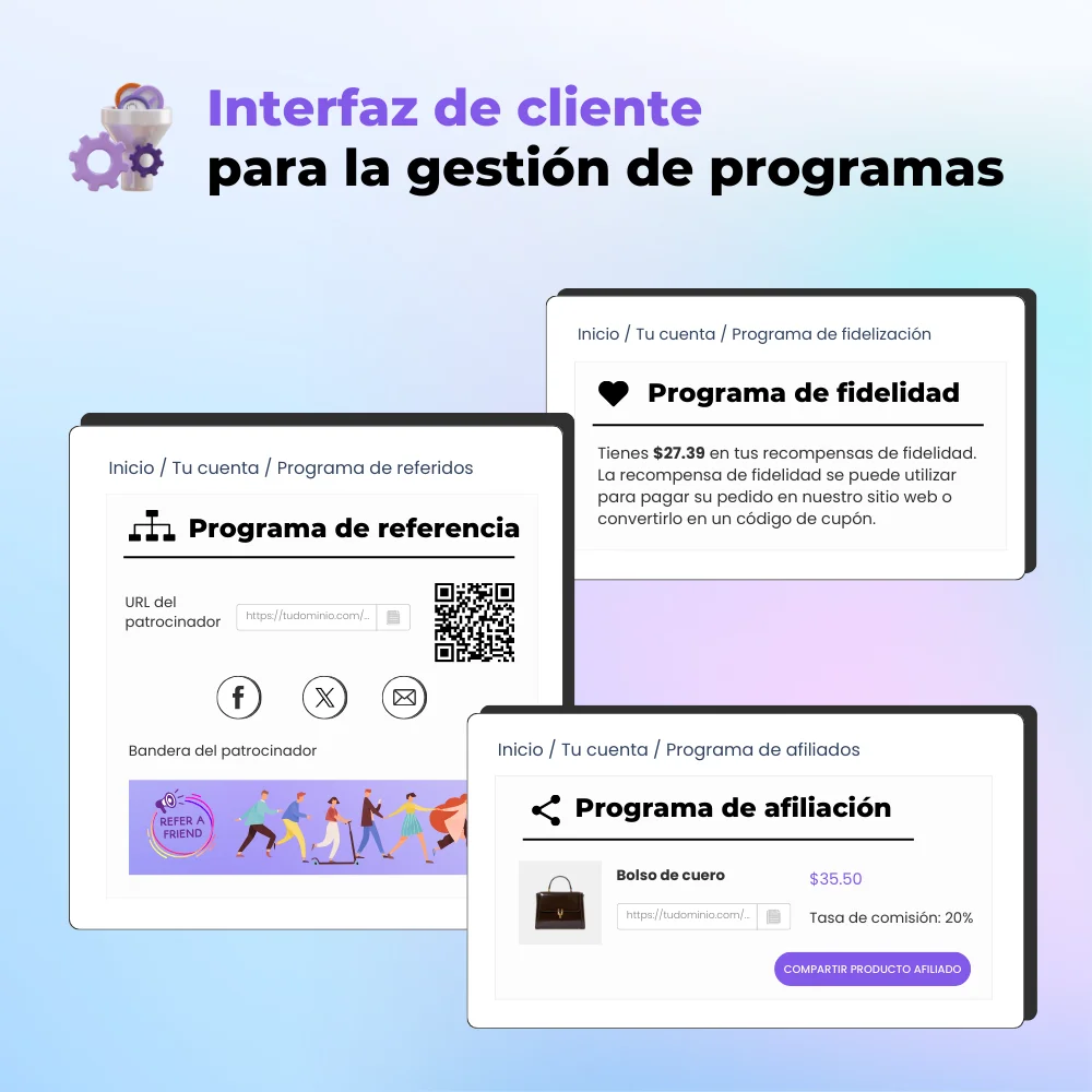 Programa de fidelización mostrado en el frontend.