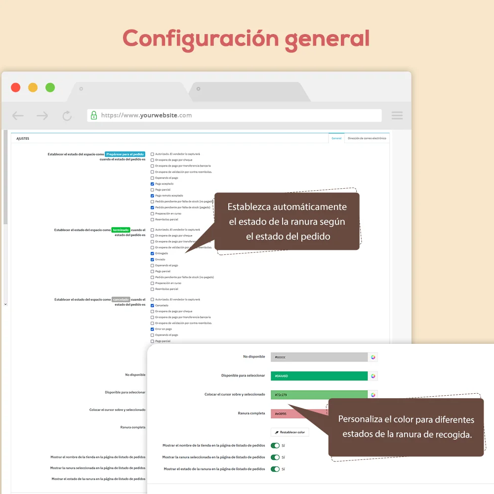 Configuración general del módulo de recogida en tienda de PrestaShop