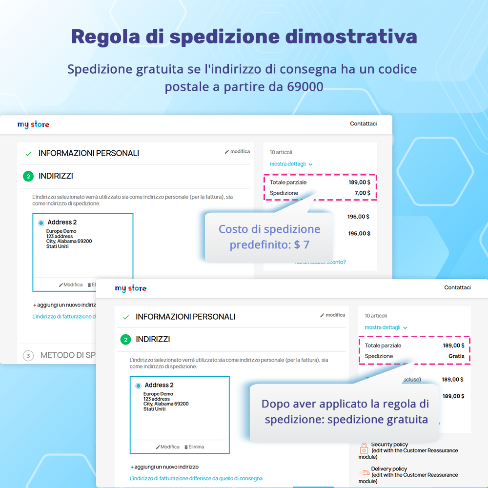 Presentazione del modulo di costi di spedizione PrestaShop