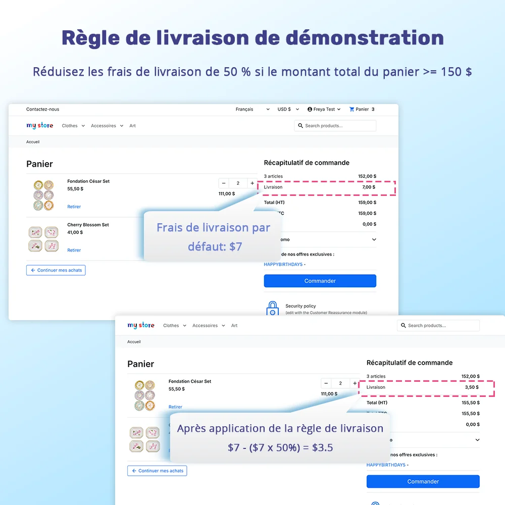 Règle de livraison de démonstration