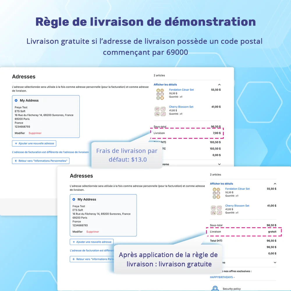 Règle de livraison de démonstration