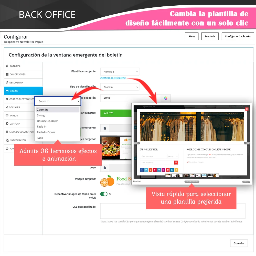 Cambiar el diseño de la plantilla fácilmente con 1 clic