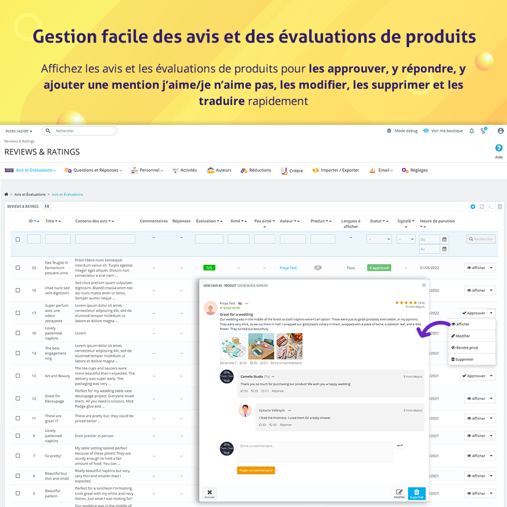 Présentez le module d'avis clients PrestaShop