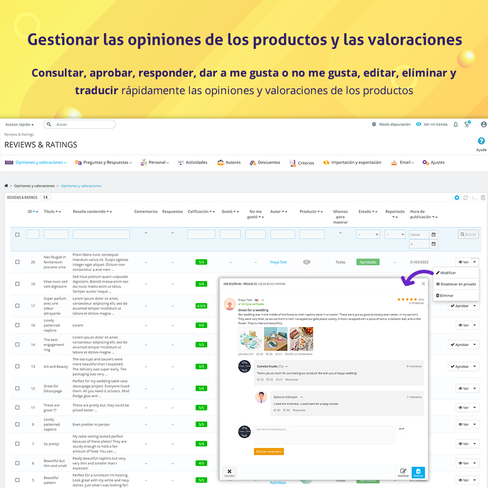 Presentar el módulo de reseñas de clientes de PrestaShop