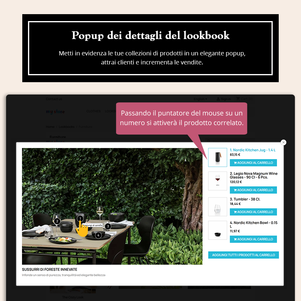 Lookbook detail popup