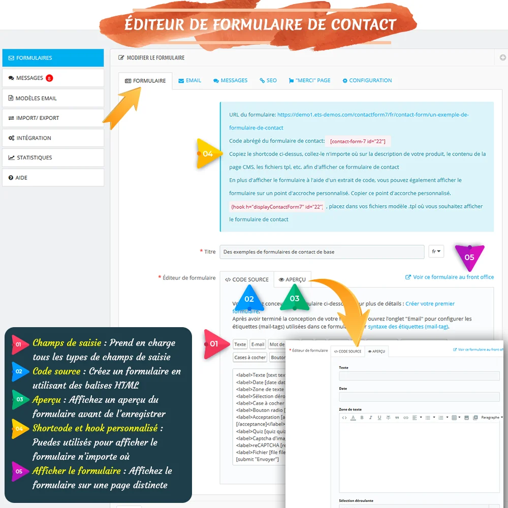 Présentation de "Contact Form 7" - Puissant module de formulaire de contact pour PrestaShop