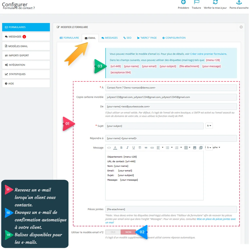 Présentation de "Contact Form 7" - Puissant module de formulaire de contact pour PrestaShop