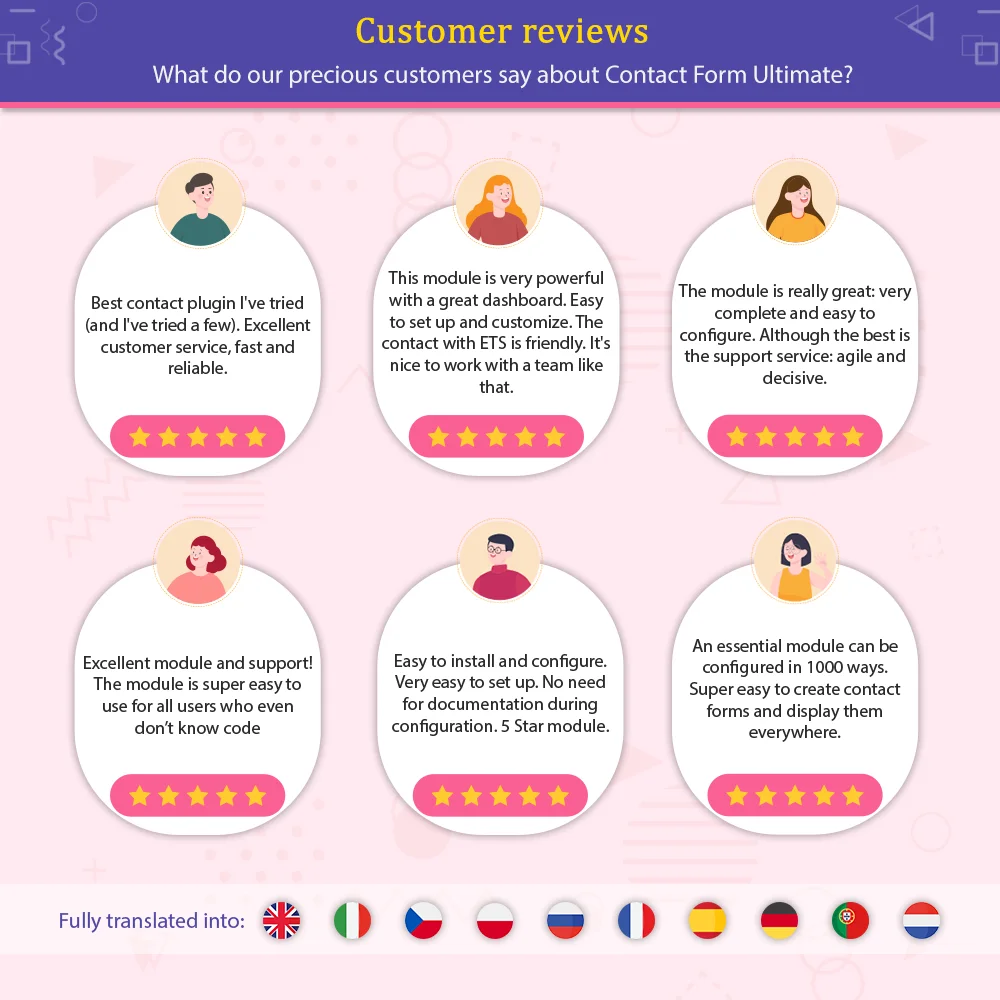 Phản hồi của khách hàng về mô-đun liên hệ tùy chỉnh PrestaShop của chúng tôi Phản hồi của khách hàng về mô-đun liên hệ tùy chỉnh PrestaShop của chúng tôi