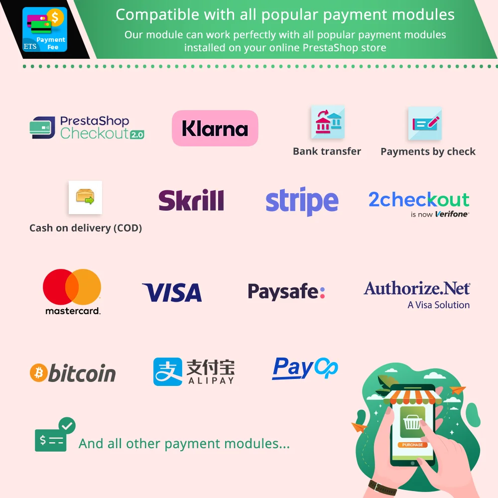 PrestaShop payment module is compatible with all popular payment modules