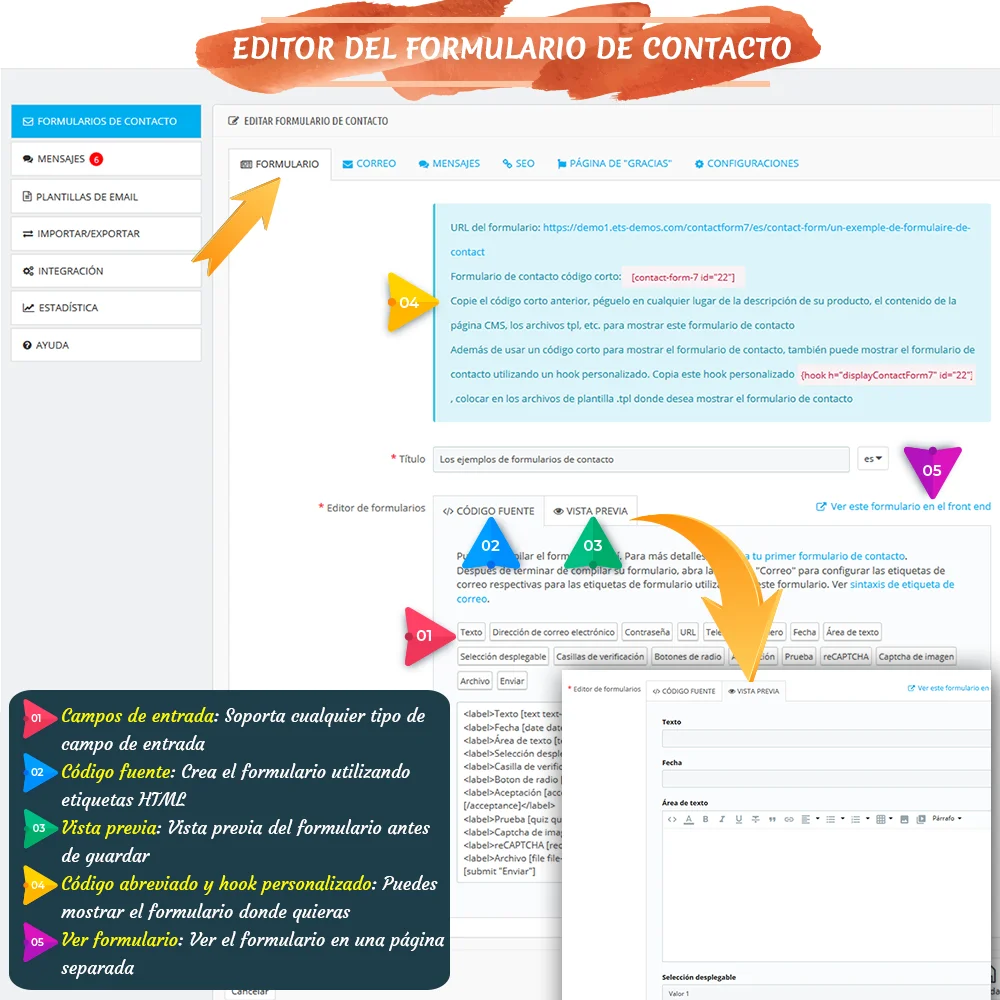 Presentando "Contact Form 7": Potente módulo de formulario de contacto para PrestaShop