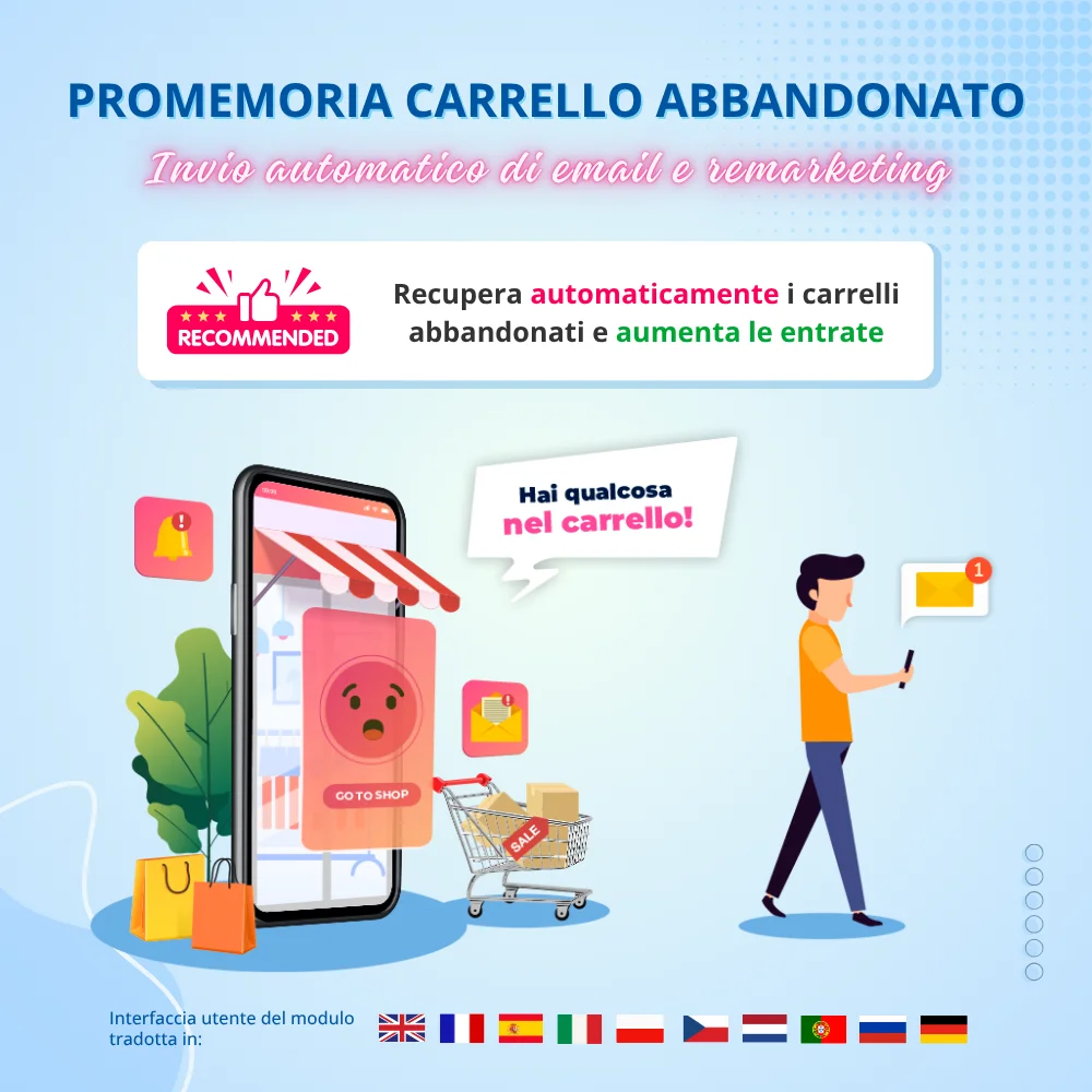 Promemoria carrello abbandonato: Email automatica & Aumenta le vendite