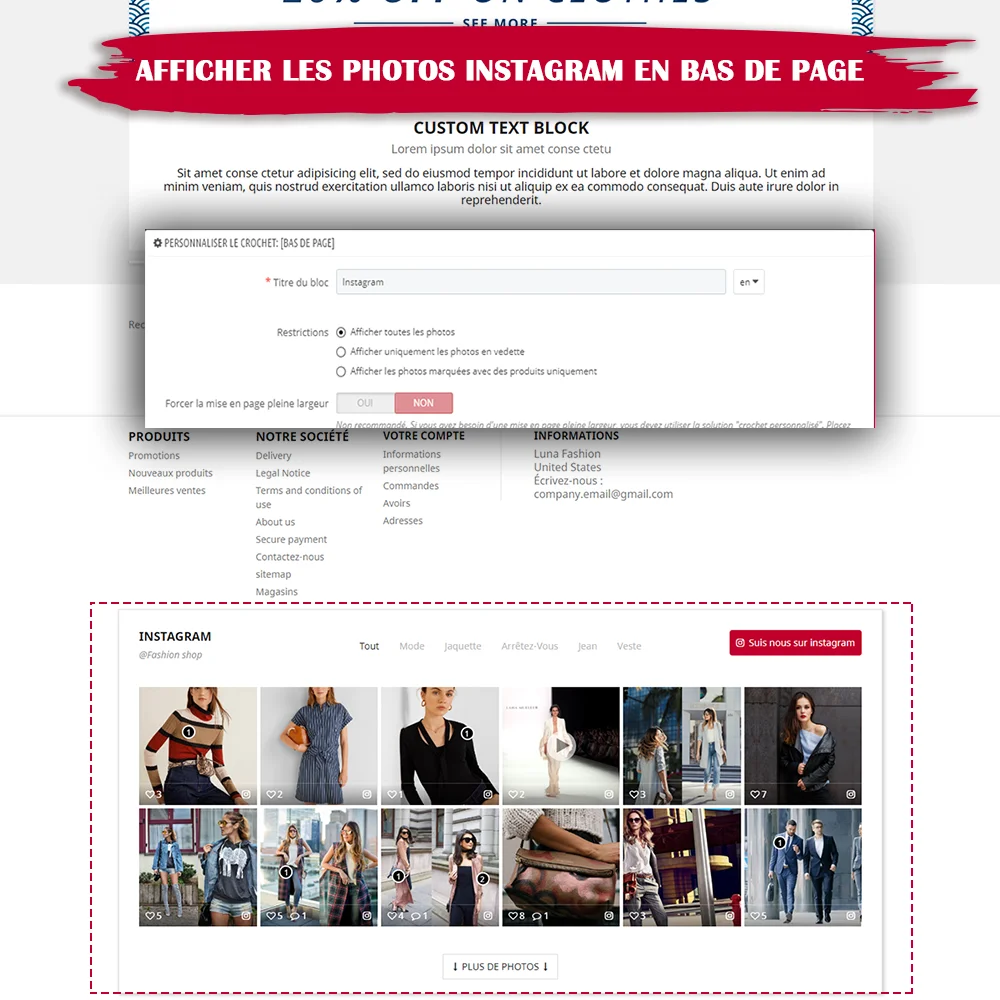 Présenter le module Instagram pour PrestaShop
