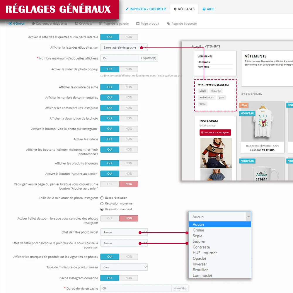 Présenter le module Instagram pour PrestaShop