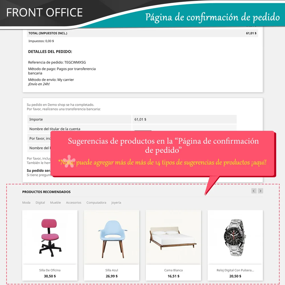 Presenta el módulo de venta cruzada de PrestaShop