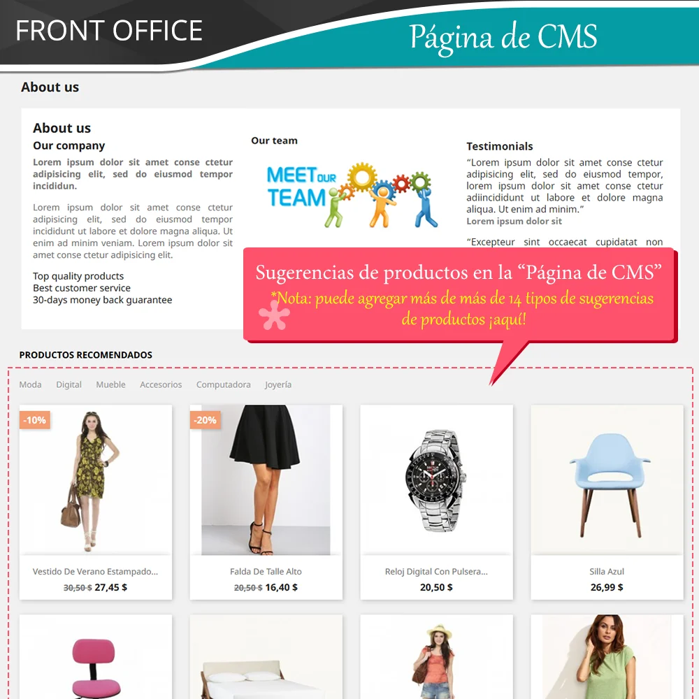 Presenta el módulo de venta cruzada de PrestaShop