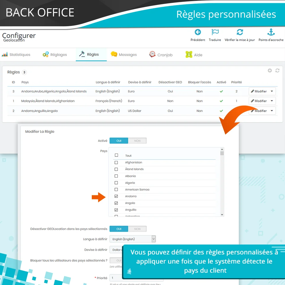 Règle personnalisée