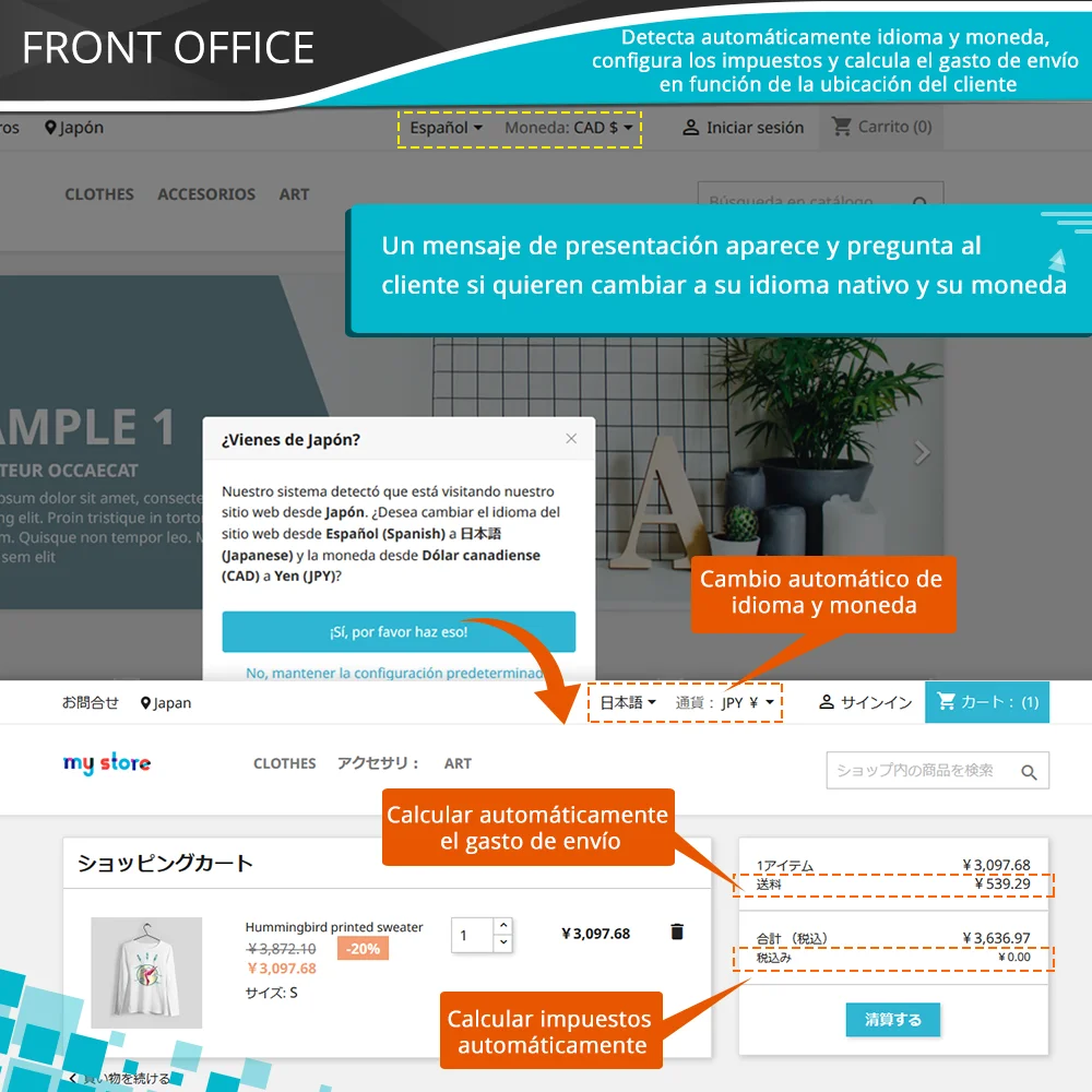 Presentar cómo funciona el módulo en la oficina frontal