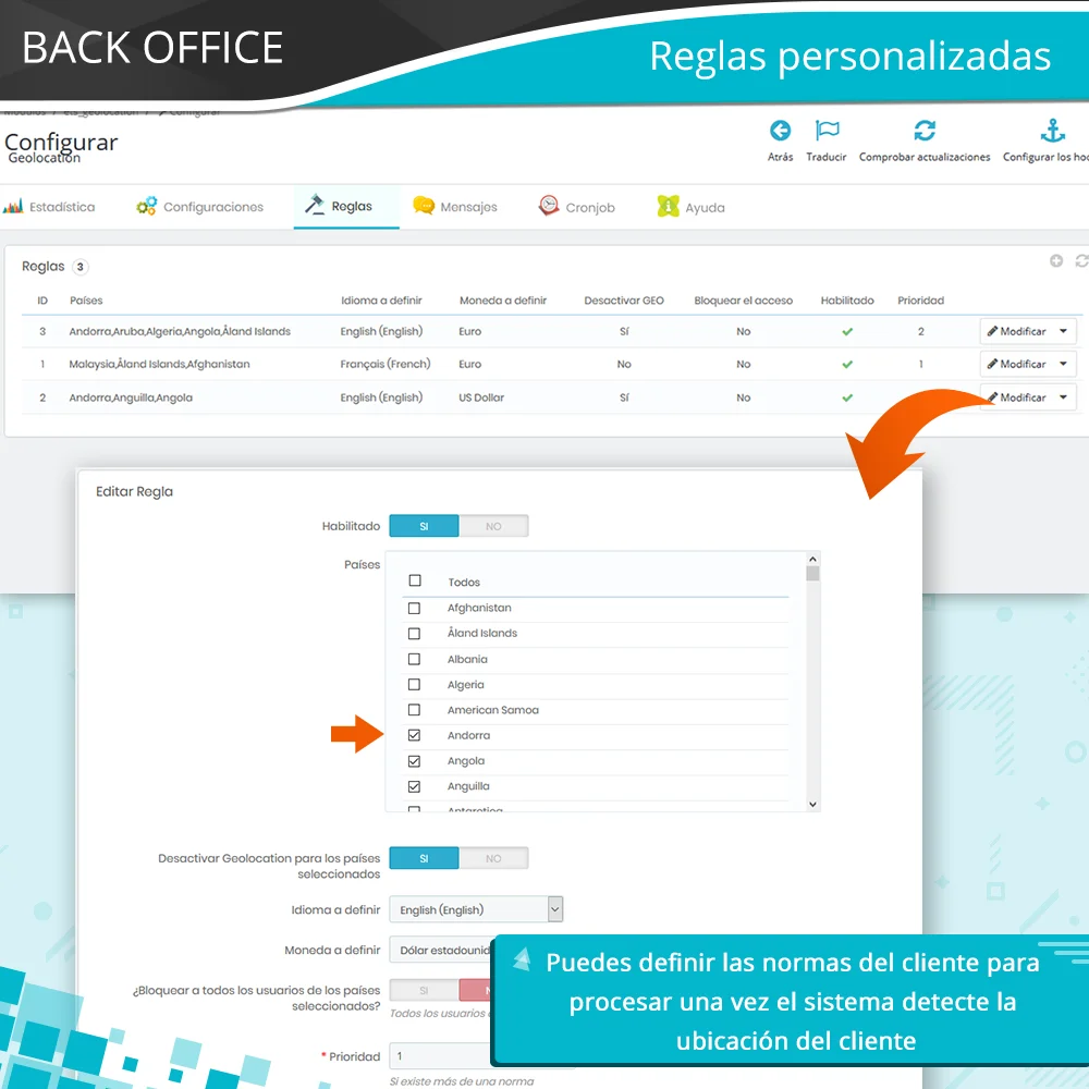Presentar el módulo de detección de ubicación de PrestaShop