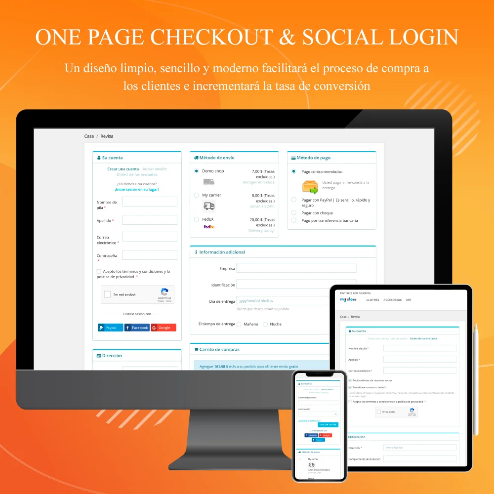 Presentación del módulo de pago de una sola página de PrestaShop